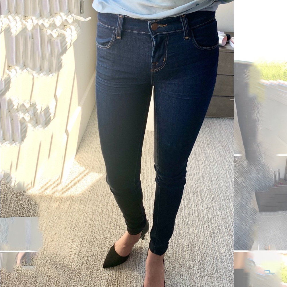 J Brand dark indigo wash skinny jeans